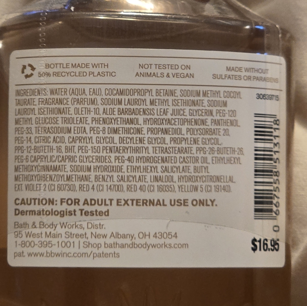 Bath & Body Works  Pure Wonder Body Wash with Pro-Vitamin B5 and Aloe 10 fl oz - Picture 3 of 3